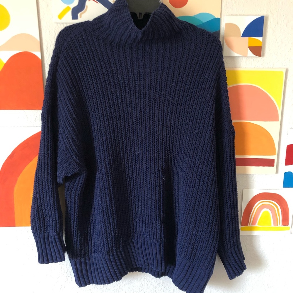 aerie oversized navy sweater